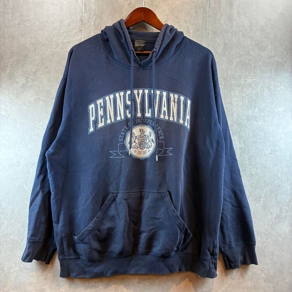 Men's Navy and Black Hoodie